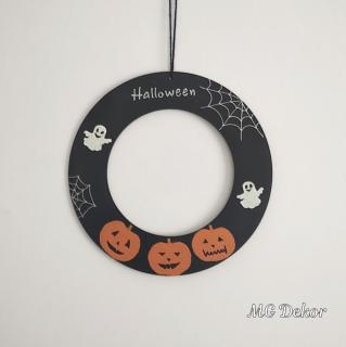 Halloween ajtódísz tökökkel