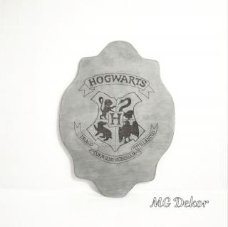 Hogwarts címer - metál szürke