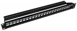 19" Moduláris patch panel 24xRJ45 (tehermentesítõs)