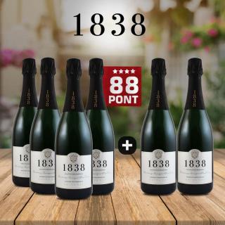 4+2 db - Chardonnay-Sauvignon Blanc Cuvée Extra Dry 2021 - 1838 Pezsgőpincészet - 88 pont **** (6 x 0,75l)
