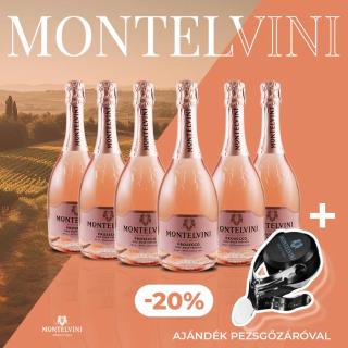 Montelvini Prosecco Treviso DOC Rosé Brut 2024 karton, pezsgőzáróval (6 x 0,75l)