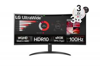 34" 34WR50QK-B LED Curved
