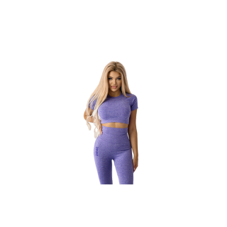 SEAMLESS SHORT-SLEEVE CROP TOP (VIOLET) S