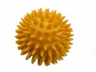 Kemény, tüskés masszírozó labda átm. 78 mm, sárga