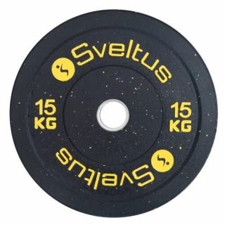 Sveltus bumper olimpiai gumírozott, fém crossfit súlytárcsa, 15 kg