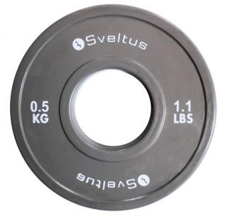 Sveltus mini olimpiai gumi borítású, fém súlytárcsa súlyemeléshez, 0,5 kg