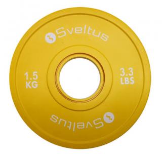 Sveltus mini olimpiai gumi borítású, fém súlytárcsa súlyemeléshez, 1,5 kg