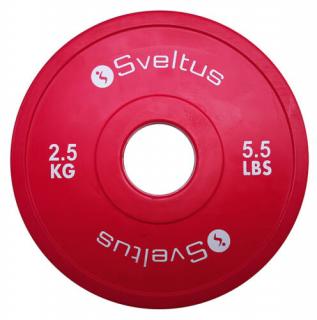 Sveltus mini olimpiai gumi borítású, fém súlytárcsa súlyemeléshez, 2,5 kg