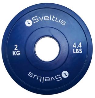 Sveltus mini olimpiai gumi borítású, fém súlytárcsa súlyemeléshez, 2 kg