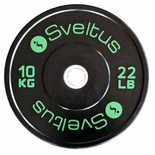 Sveltus olimpiai gumírozott, fém súlytárcsa súlyemeléshez, 10 kg