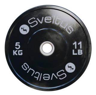 Sveltus olimpiai gumírozott, fém súlytárcsa súlyemeléshez, 5 kg