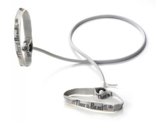 TheraBand Erősítő gumikötél flexibilis fogantyúval 1,4 m, speciálisan erős, ezüst