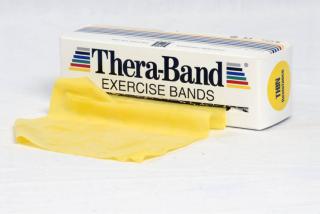 TheraBand™ Erősítő gumiszalag gurigában 5,5 m, gyenge, sárga