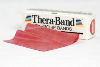 TheraBand™ Erősítő gumiszalag gurigában 5,5 m, közepes, piros