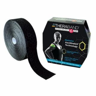 TheraBand kineziológiai tape, fekete/fekete mintával 5 cm x 31,4 m