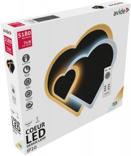 Avide Coeur, RF Távirányítóval, 74W, 5180 lumen, CCT, 3 kapcsolási mód