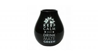 Fekete kerámia mate tök (Calabaza)  Keep Calm Mate logóval 350 ml