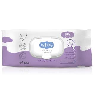 Bebble Wet Wipes Lavender 64 pcs - Nedves törlőkendő levendulával 64 db