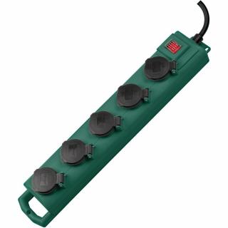 Brennenstuhl kültéri elosztó 5 dugaljjal, zöld IP54 3x1, 5mm 5m  - 1159910215