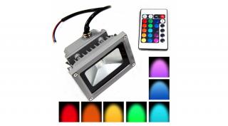 LED reflektor 10W, 220V, kültéri, RGB - IP65 -