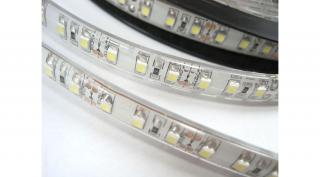 LED szalag, 3528, 120 SMD/m, vízálló, szilikon, hideg fehér