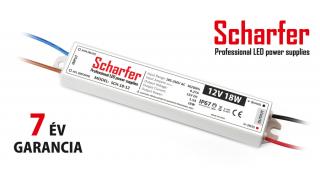 Scharfer Vízálló LED tápegység 12 Volt (18W/1.5A) IP67