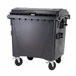 1100 l laposfedelű műa. konténer - fekete (F2F_0013_3000)