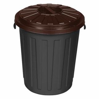 Műanyag hulladéktároló fekete barna 50 l (F2R_8146_5000)
