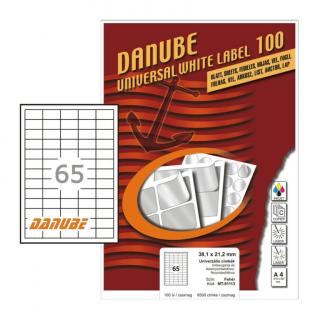 38,1*21,2 mm Danube A4 íves etikett címke, fehér színű (100 ív/doboz)