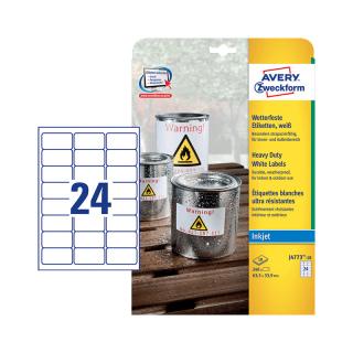 45,7*25,4 mm-es Avery Zweckform A4 íves etikett címke, fehér színű (20 ív/doboz)