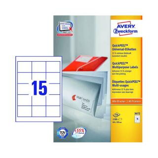 64*50 mm-es Avery Zweckform A4 íves etikett címke, fehér színű (100 ív/doboz)