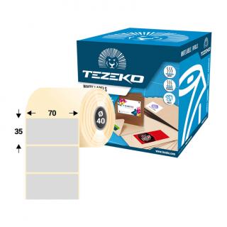 70 * 35 mm, öntapadós műanyag etikett címke (1000 címke/tekercs)