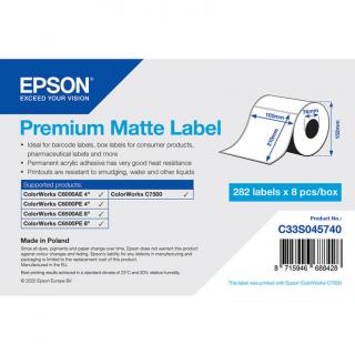 Epson prémium matt, papír etikett címke, 105*210 mm, 282 címke/tekercs (rendelési egység 8 tekercs/doboz)