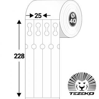 Kertészeti, faiskolai címke, műanyag 25 * 228 mm-es 4 pályás (1000 db/tekercs, 40 mm-es belső mag)