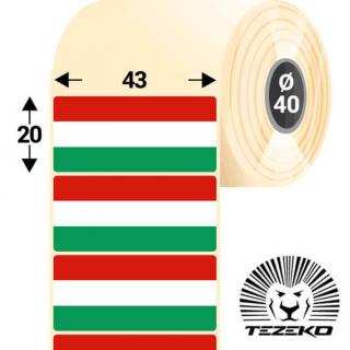 Magyar Zászló etikett címke, 43 * 20 mm-es (1000 db/tekercs)