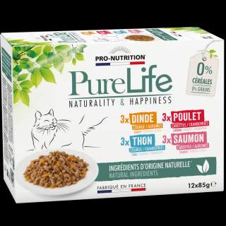 PureLife Cat Wet Multi nedves eledel (12 x 85g, vegyes ízben)