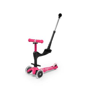 3in1 Mini Micro Deluxe Plus LED világító kerekű roller, pink