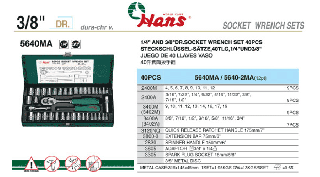 HANS 1/4"+3/8" VEGYES DUGÓKULCS KÉSZLET5640MA