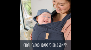 Close Caboo Organic babahordozó KÖLCSÖNZÉS - Blueberry (választható időtartam)