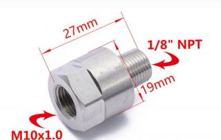 1/8 NPT - M10x1 apa-anya szűkítő adapter (acél)