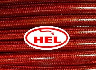 Acélszövetes teflon fékcső PVC bevonattal (HEL) - áttetsző piros
