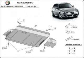 Alfa Romeo 147 2000-2010 motorvédő lemez