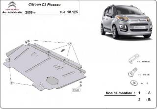 Citroen C3 Picasso 2009- motorvédő lemez