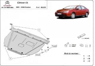 Citroen C5 2001- motorvédő lemez