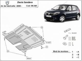 Dacia Sandero I 2005- motorvédő lemez