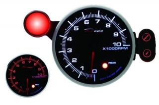 Depo Racing fordulatszámmérő 95mm, váltásjelzővel (benzines)