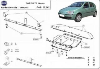 Fiat Punto II motorvédő lemez