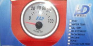 HD olajnyomásmérő műszer 52 mm, kék világítás