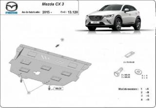 Mazda CX-3 2015- motorvédő lemez