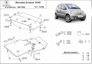 Mercedes A osztály W168 1997- motorvédő lemez